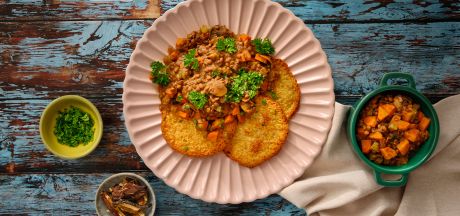 Burgonyalepény lencseraguval