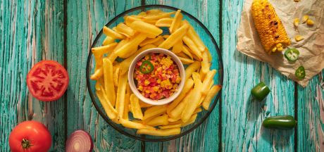 Grip 'n Dip Csónakburgonya grillezett kukorica mártogatóssal